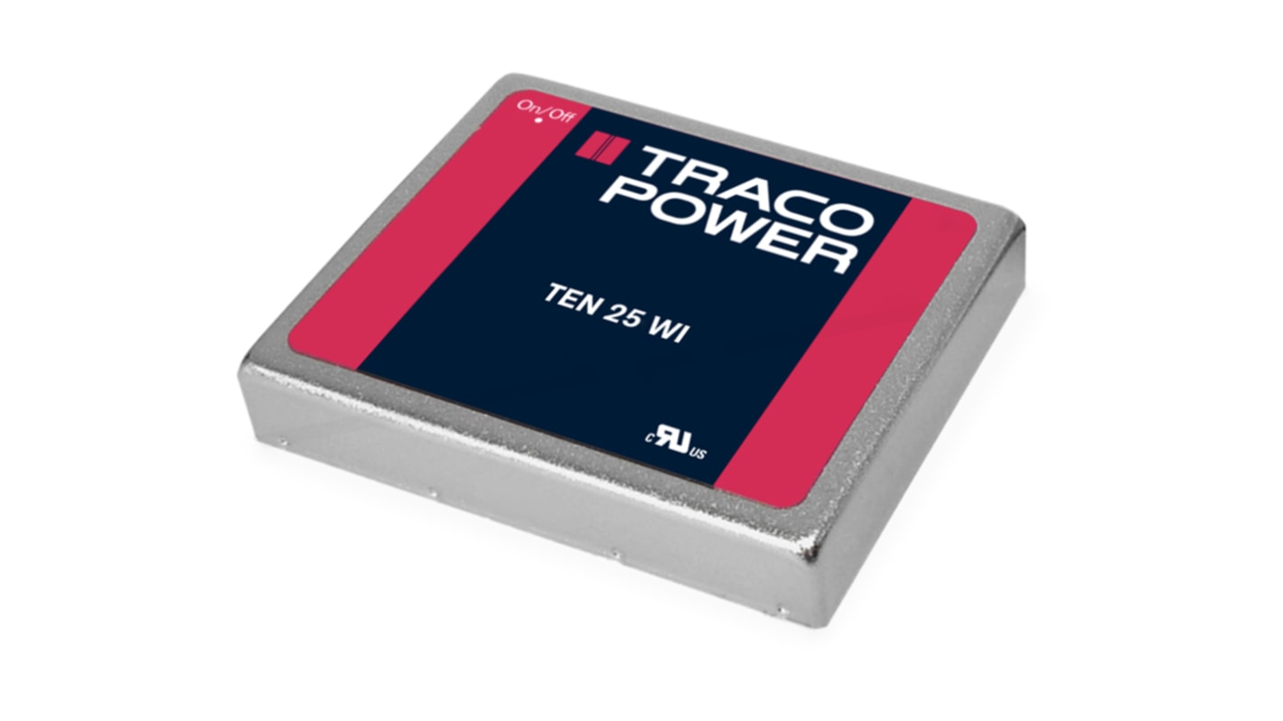 TRACOPOWER TEN 25WI DC-DC Converter, 15V dc/ 2A Output, 18 → 75 V dc Input, 25W, Through Hole, +85°C Max Temp