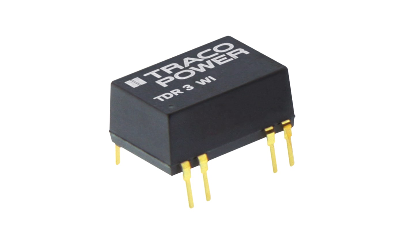 TRACOPOWER TDR 3WI DC/DC-Wandler 3W 12 V dc IN, 5V dc OUT / 600mA Durchsteckmontage 1.5kV dc isoliert