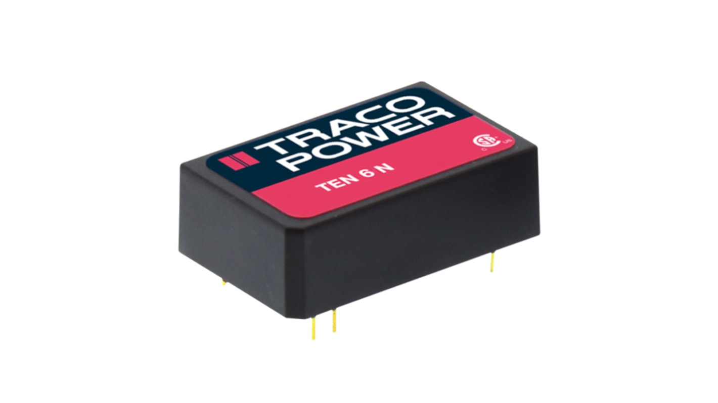 Convertisseur DC-DC TRACOPOWER, TEN 6N, Montage traversant, 6W, 2 sorties, ±5V c.c., ±500mA