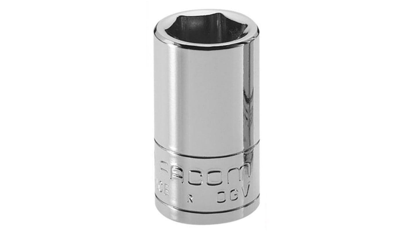 Facom 1/4 in Drive 3.2mm Standard Socket, 6 point, 22 mm Overall Length