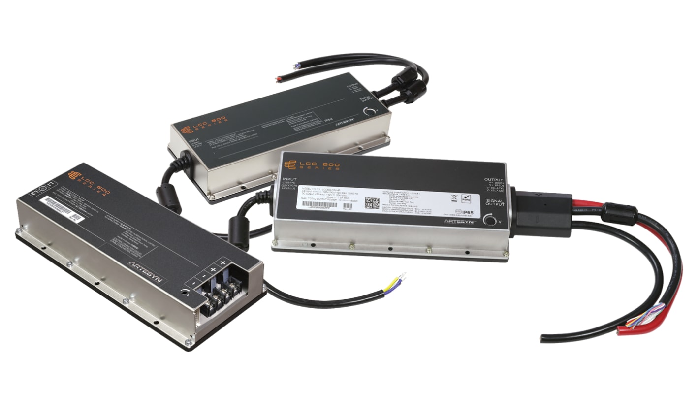 Fuente de alimentación conmutada Artesyn, 12V dc, 50A, 600W, 1 salida, para uso médico, Montaje en panel