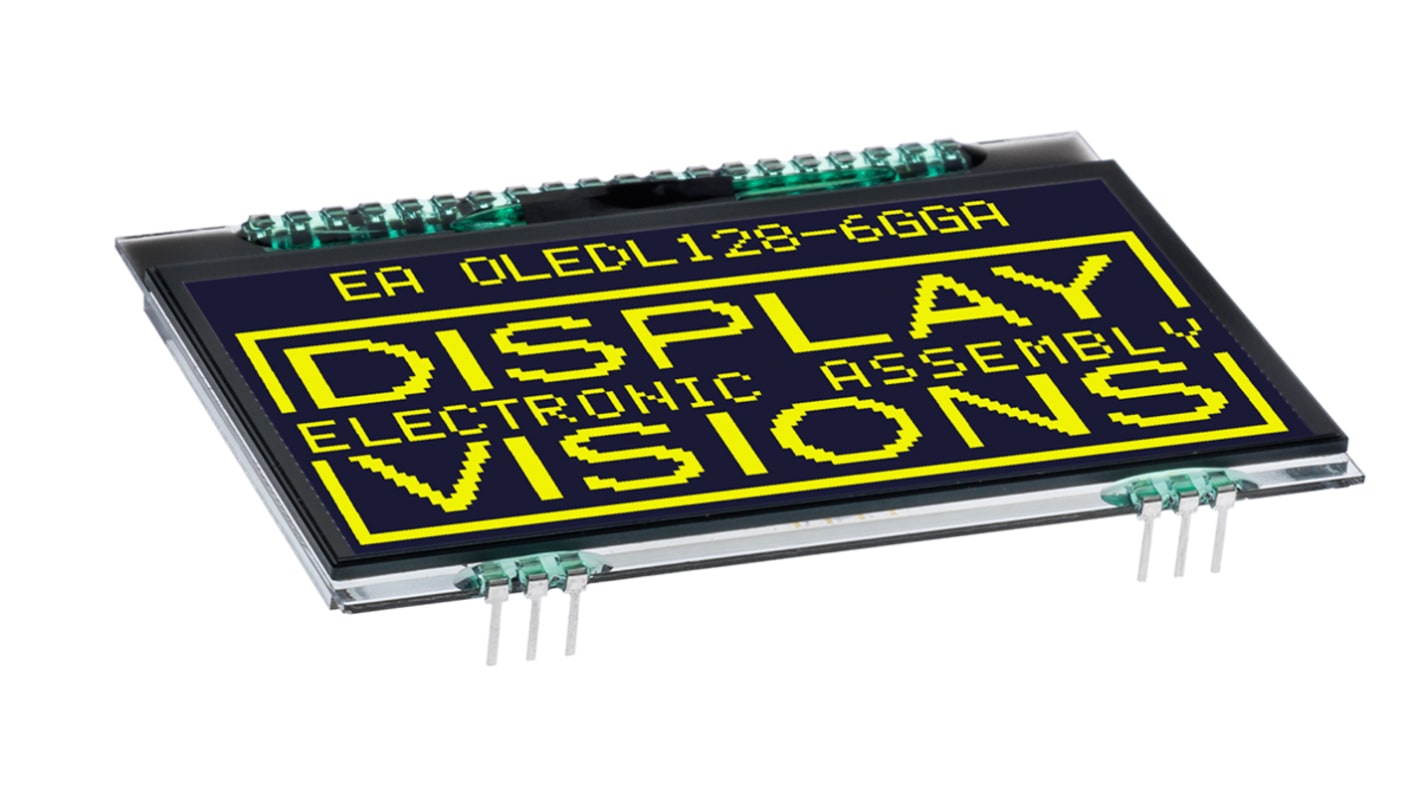 Display Visions 2.9in Yellow OLED Display 128 x 64pixels Graphics I2C, SPI Interface