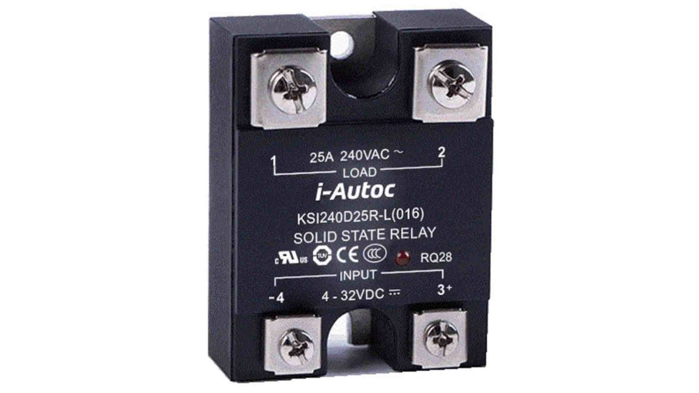 i-Autoc KSI Series Solid State Relay, 25 A Load, Panel Mount, 530 V ac Load, 32 V dc Control