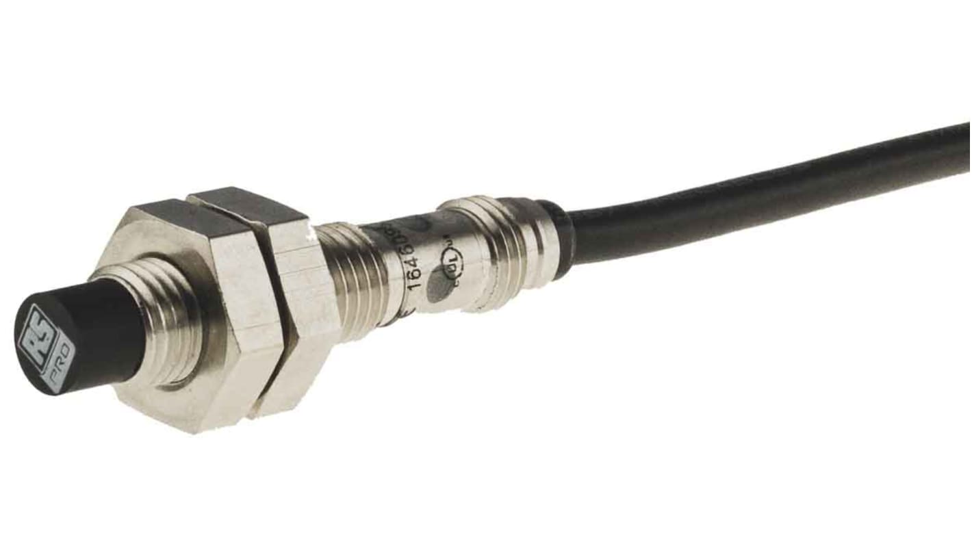 RS PRO Inductive Barrel Proximity Sensor, M8, 2.5 mm Detection, PNP NO, 10 → 30 V dc