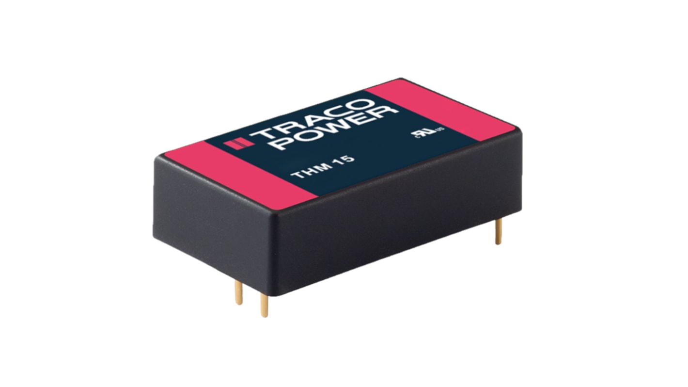 TRACOPOWER THM 15 DC/DC-Wandler 15W 12 V dc IN, 5V dc OUT / 3A Durchsteckmontage 5kV ac isoliert