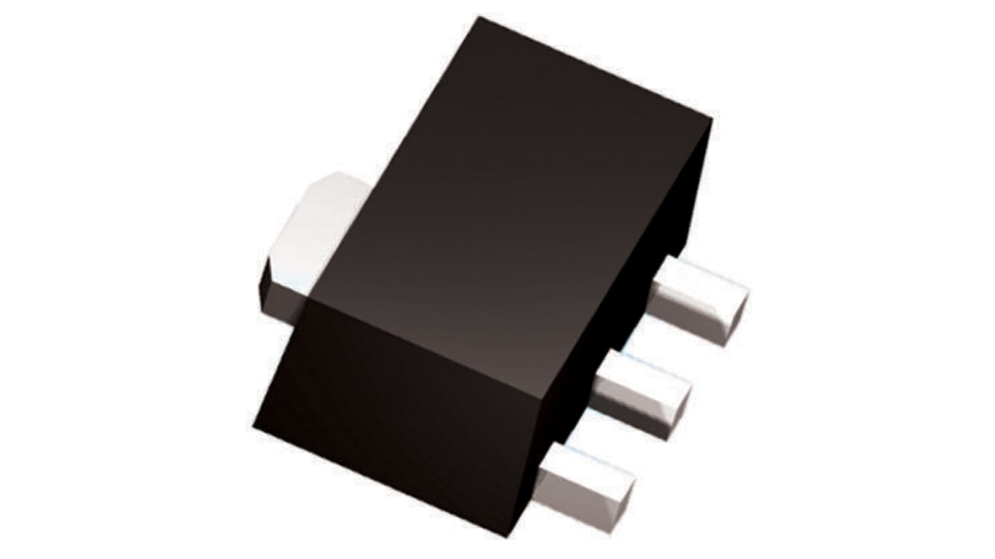 STMicroelectronics LDO稳压芯片, 3.3 V输出, 200mA最大输出, 单路输出, SOT-89, 3 + Tab针, 贴片安装, -40 °C→+125 °C, 0.5%精度