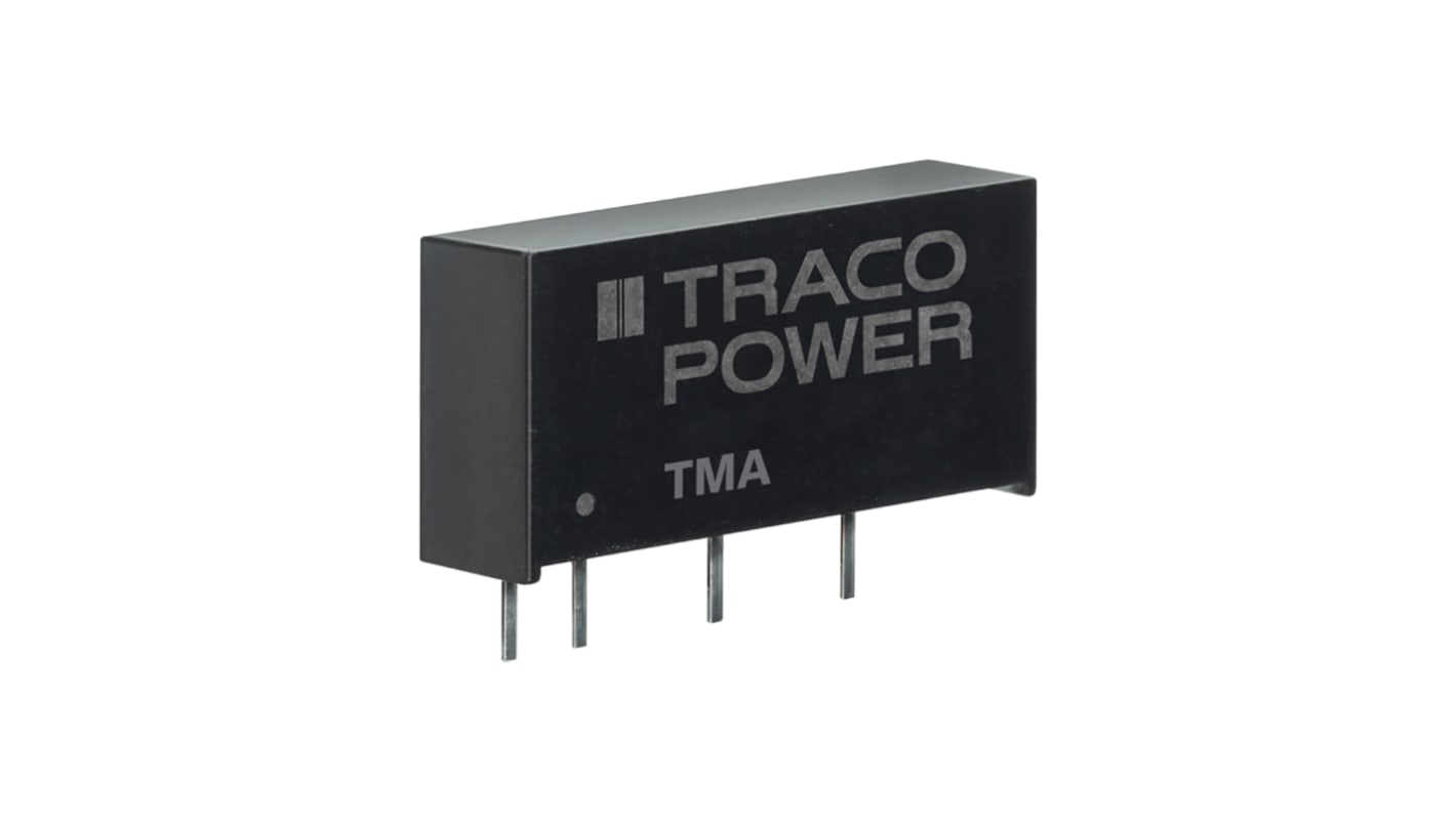 TRACOPOWER TMA DC-DC Converter, 15V dc/ 65mA Output, 4.5 → 5.5 V dc Input, 1W, Through Hole, +85°C Max Temp