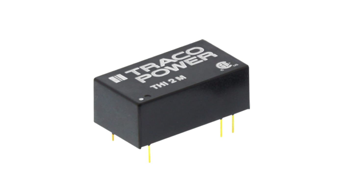 TRACOPOWER THI 2M DC-DC Converter, ±12V dc/ ±83mA Output, 10.8 → 13.2 V dc Input, 2W, Through Hole, +71°C Max