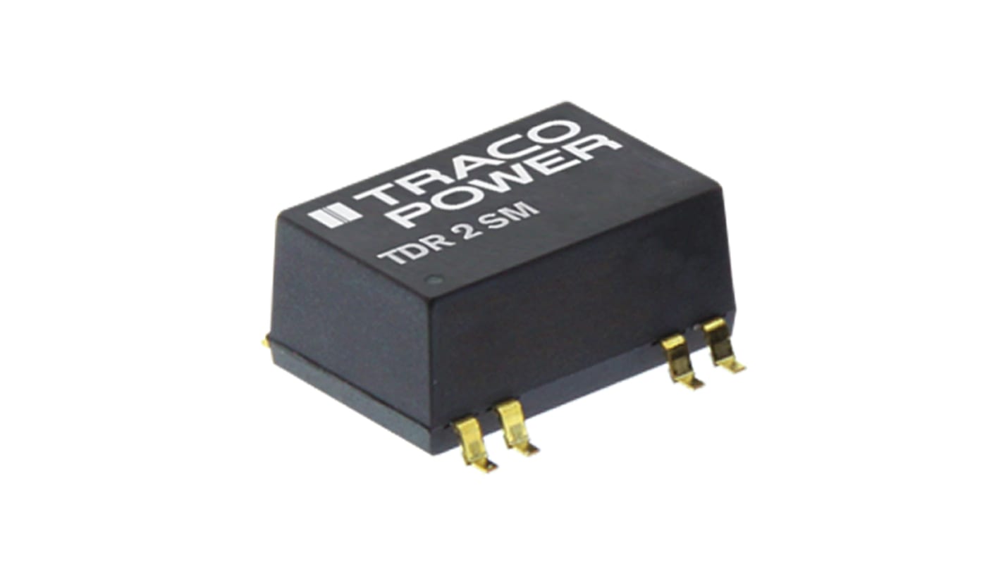 TRACOPOWER TDR 2SM DC-DC Converter, ±15V dc/ ±67mA Output, 4.5 → 9 V dc Input, 2W, Surface Mount, +85°C Max Temp