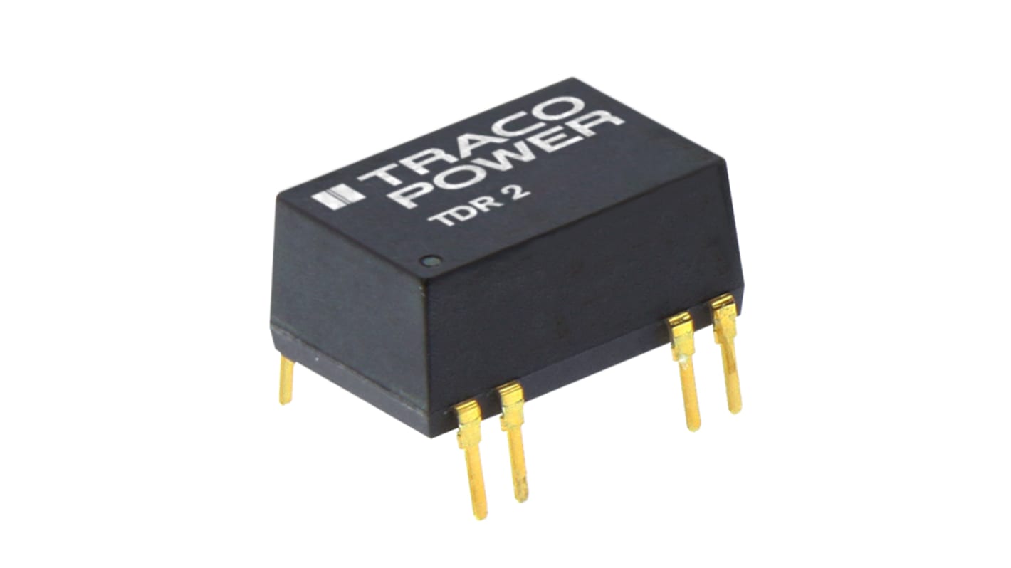 TRACOPOWER TDR 2 DC-DC Converter, 5V dc/ 400mA Output, 4.5 → 9 V dc Input, 2W, Through Hole, +85°C Max Temp