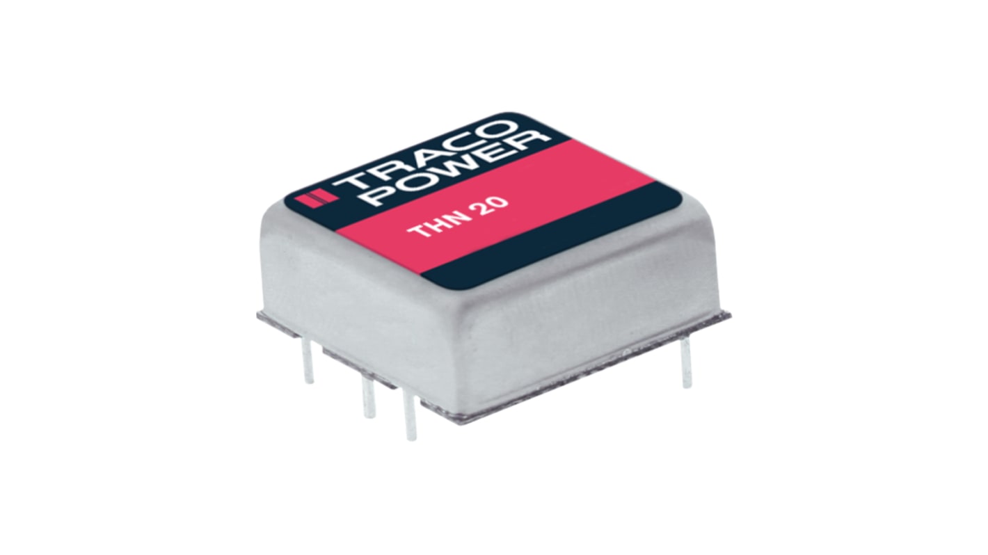 TRACOPOWER THN 20 DC-DC Converter, 12V dc/ 1.67A Output, 18 → 36 V dc Input, 20W, Through Hole, +85°C Max Temp