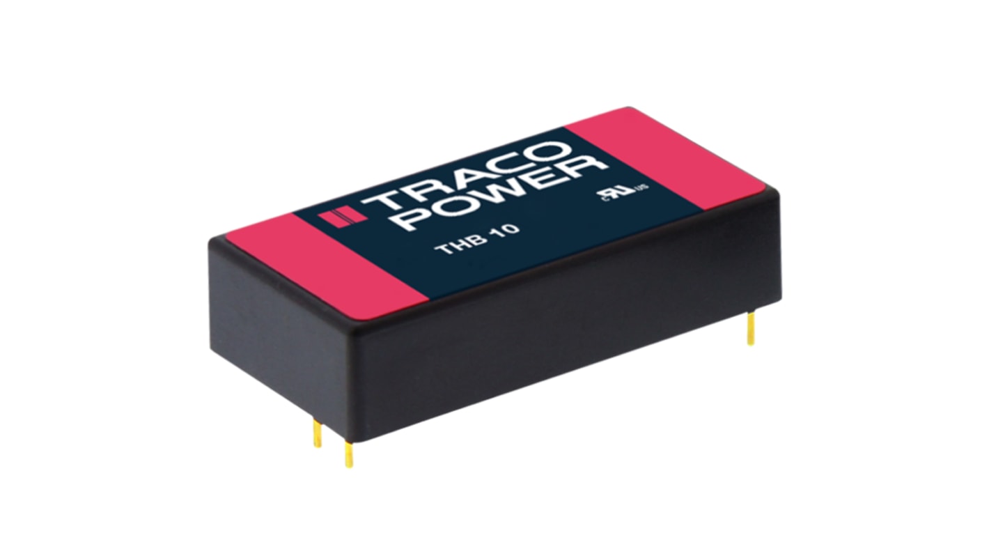 TRACOPOWER 隔离式DCDC转换器, 9 → 18 V 直流输入, ±12V 直流输出, 10W, 2路输出, THB 10系列