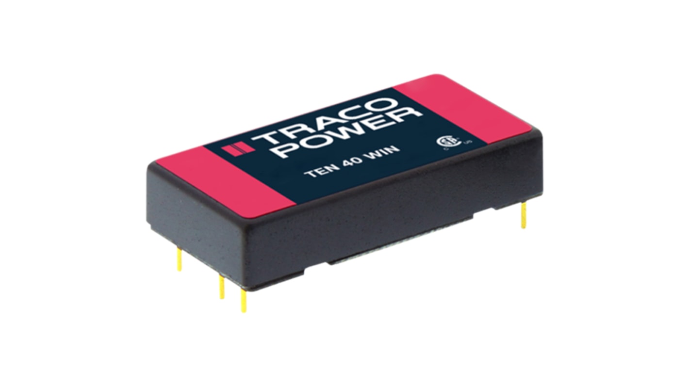 TRACOPOWER TEN 40WIN DC-DC Converter, 24V dc/ 1.67A Output, 9 → 36 V dc Input, 40W, Through Hole, +75°C Max Temp