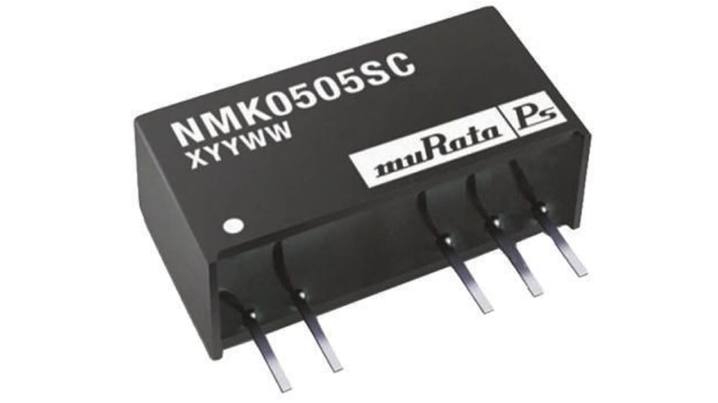 Murata Power Solutions NMK DC-DC Converter, ±5V dc/ ±200mA Output, 4.5 → 5.5 V dc Input, 2W, Through Hole, +85°C