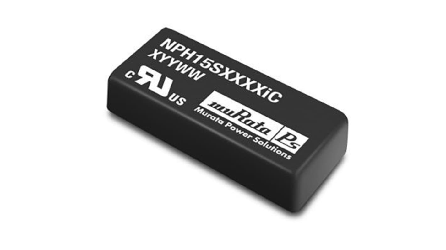 Murata Power Solutions NPH15S DC-DC Converter, 5V dc/ 3A Output, 18 → 36 V dc Input, 15W, Through Hole, +110°C