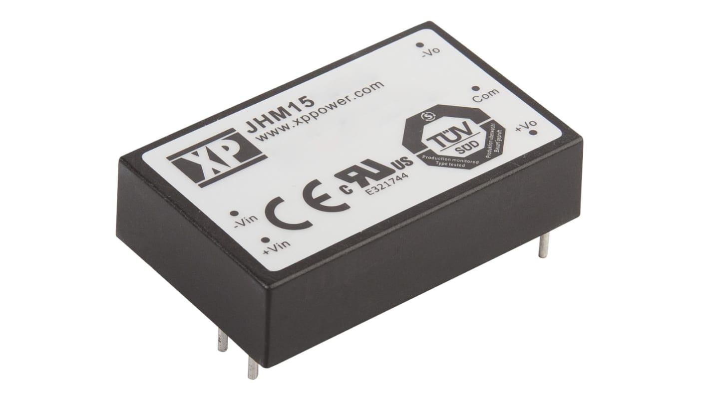Przetwornica DC-DC, 15W, Uwe 18 → 36 V DC, Uwy ±12V dc, Iwy ±625mA Nie, XP Power Tak