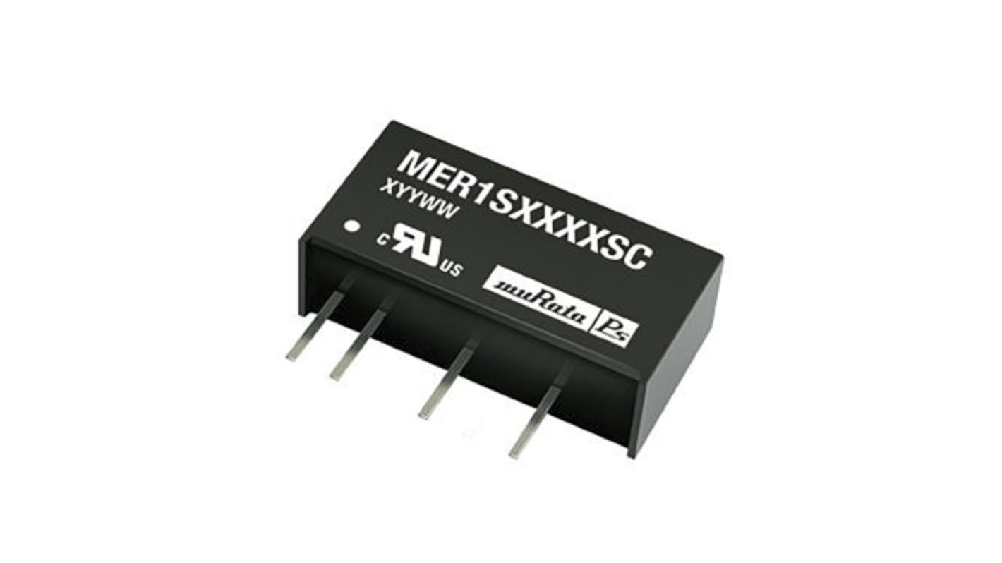Murata Power Solutions MER1 Isolated DC-DC Converter, 12V dc/ 84mA Output, 4.5 → 5.5 V dc Input, 1W, Through