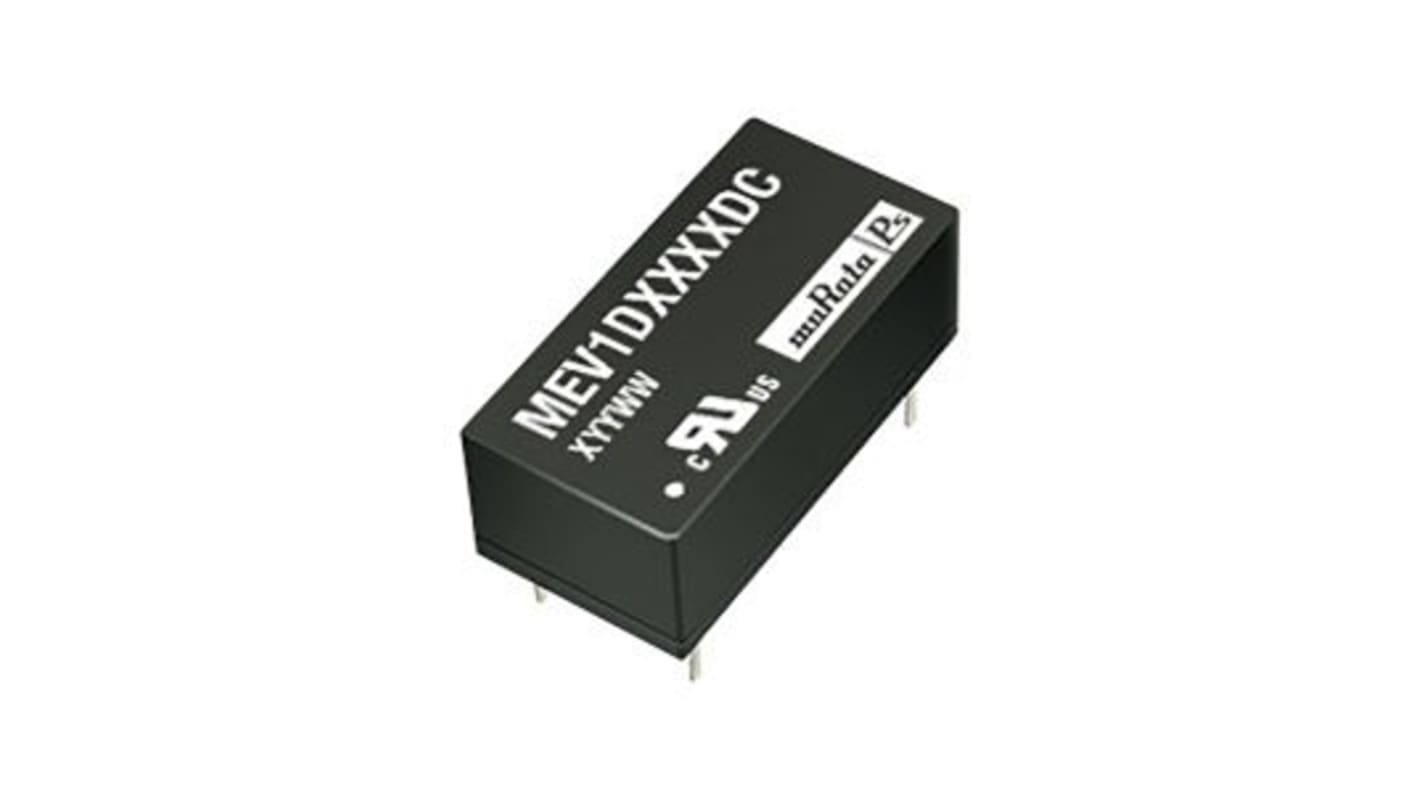 Murata Power Solutions MEV1 DC-DC Converter, 5V dc/ 200mA Output, 4.5 → 5.5 V dc Input, 1W, Through Hole, +85°C