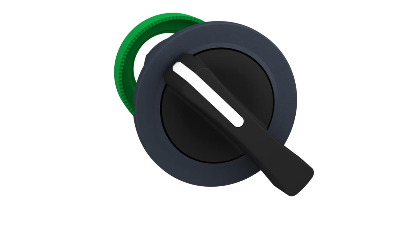 Schneider Electric Harmony Series 3 Position Selector Switch Head, 30mm Cutout, Black Handle