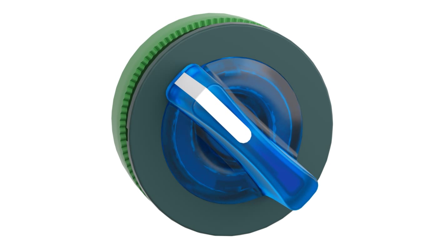 Schneider Electric Harmony XB5 Wählschalterkopf Beleuchtet Blau 2-Positionen 30mm Standardgriff Rastend