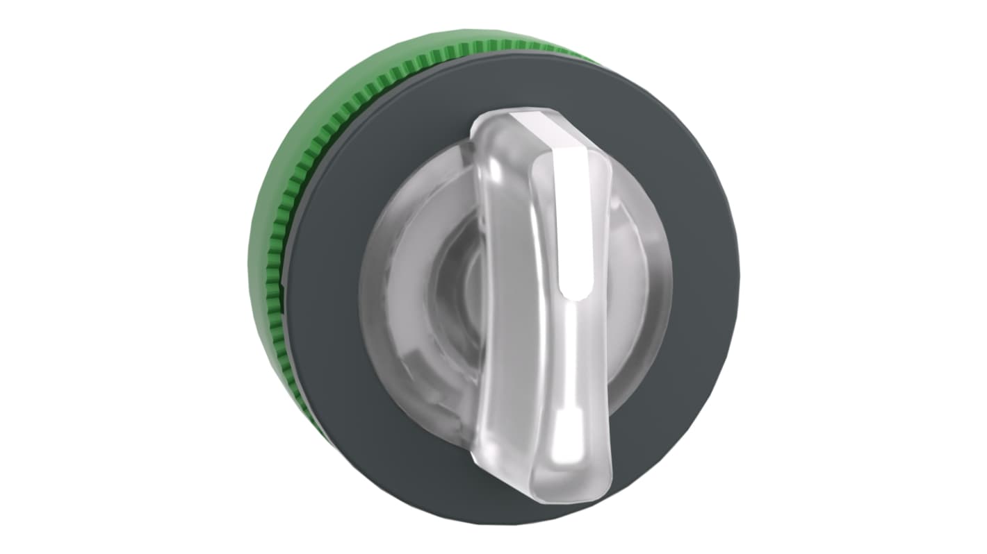 Schneider Electric Harmony XB5 Wählschalterkopf Beleuchtet Weiß 3-Positionen 30mm Standardgriff Rastend