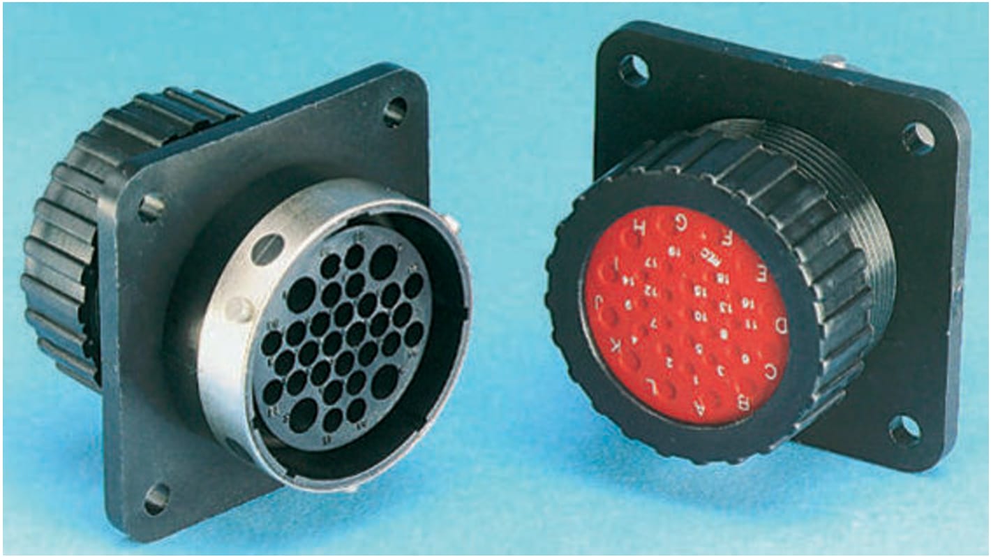 ITT Cannon Connector, 24 Contacts, Panel Mount, Socket, Male, Neptune Circular Series