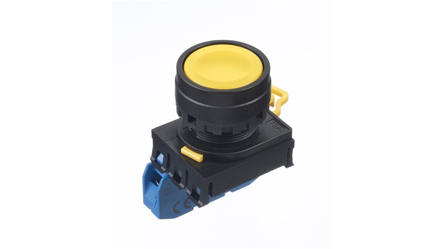Idec YW Series Illuminated Push Button Complete Unit, Panel Mount, 22mm Cutout, SPST, IP65