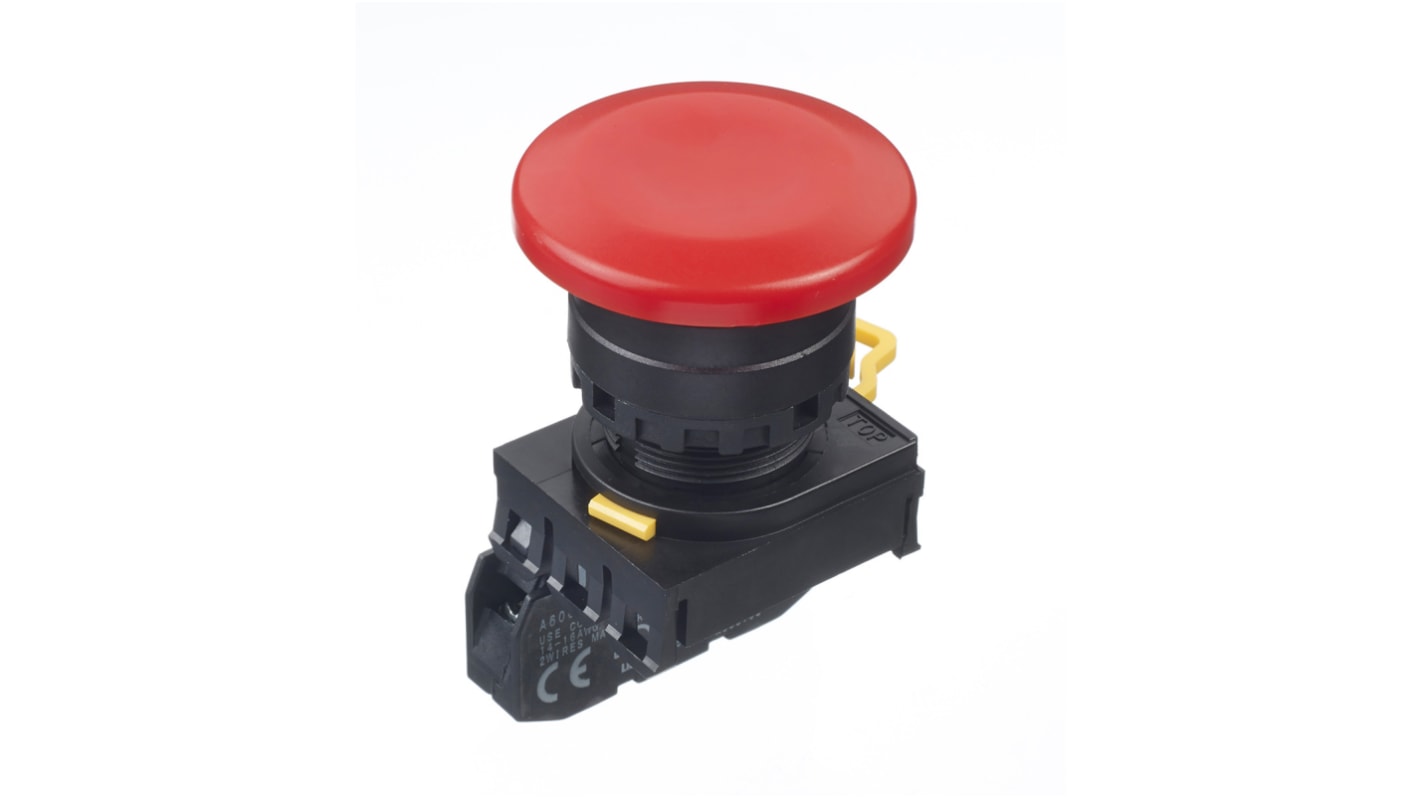 Idec YW Series Illuminated Push Button Complete Unit, Panel Mount, 22mm Cutout, SPST, IP65