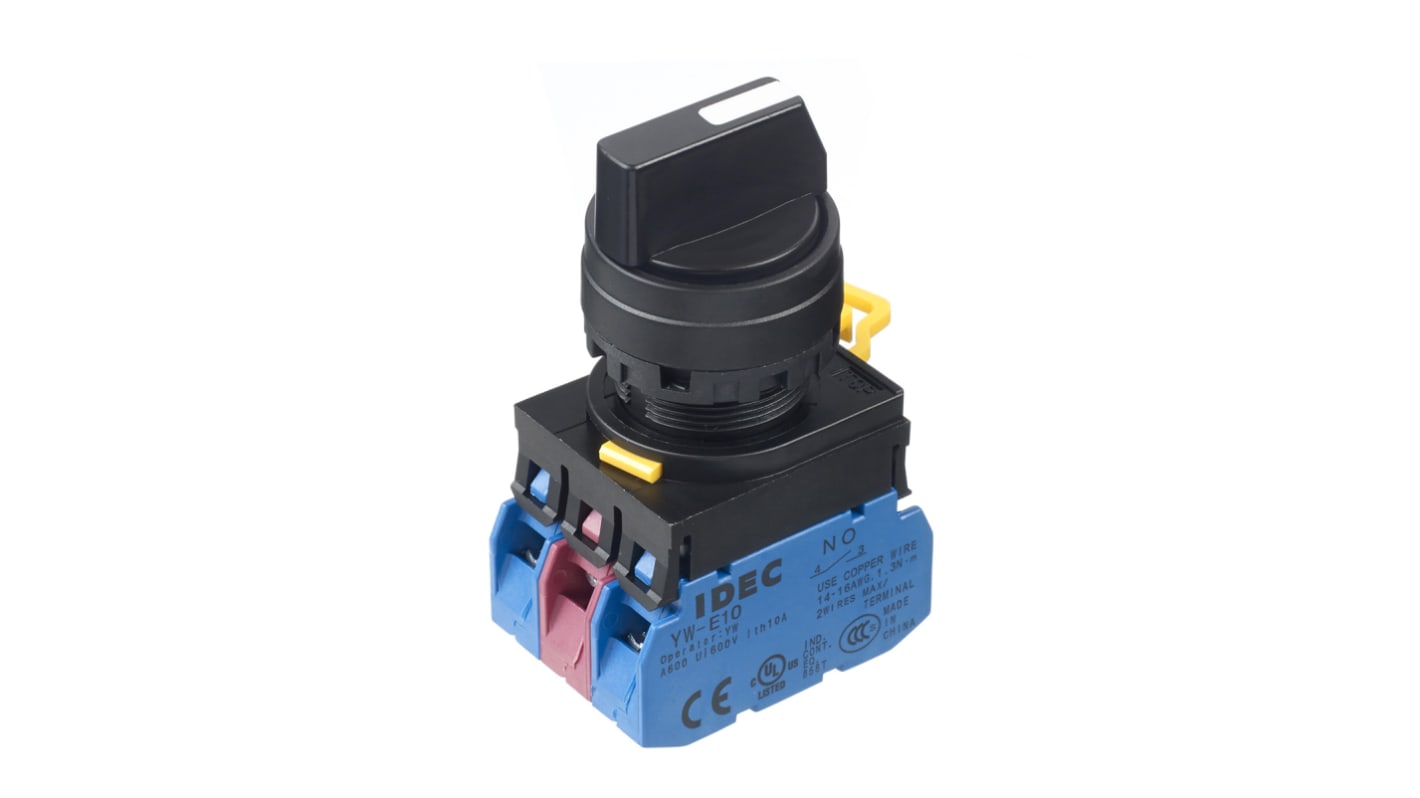 Idec Selector Switch - (DPDT) 22mm Cutout Diameter, Illuminated 3 Positions
