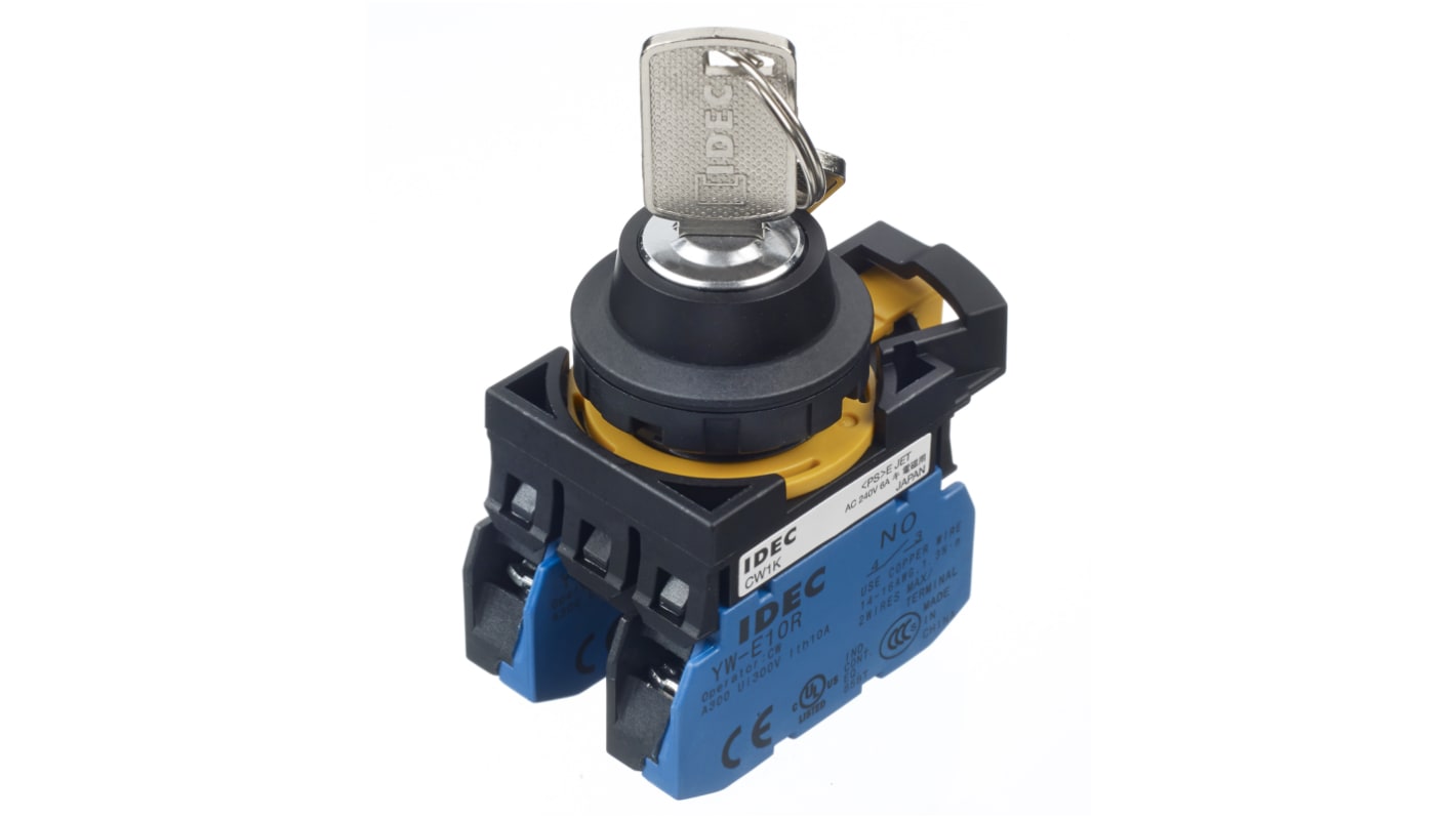 Idec IP66 Key Switch, DPST 2-Way