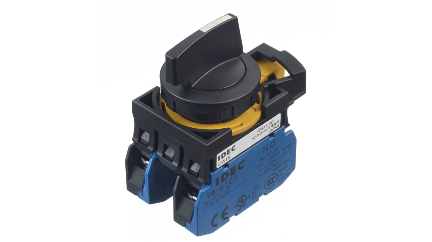 Idec 三挡转换开关, 双刀单掷, 22mm开孔, 10A, 240V, IP67, CW系列