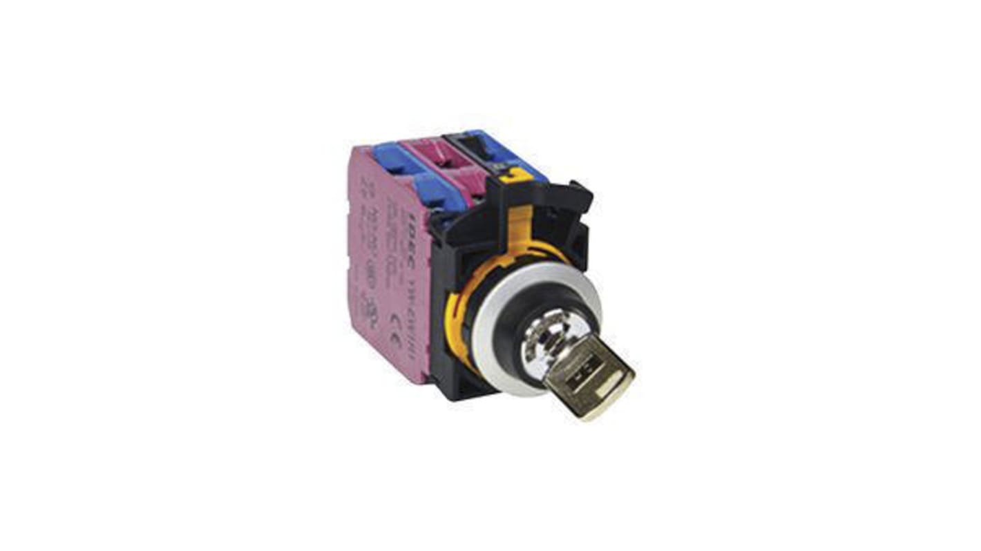 Idec IP65 Key Switch, DPST 2-Way