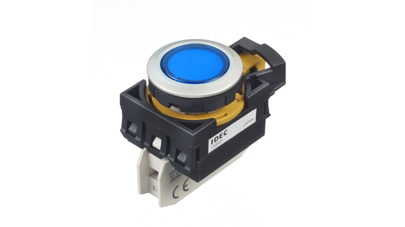 IdecCW Trykknap, Panelmontering, IP66, 24V ac/dc