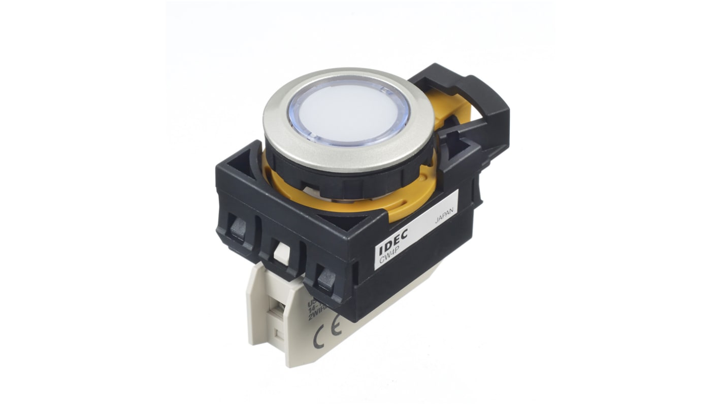 Idec CW Series Push Button, Panel Mount, 22mm Cutout, 230 / 240V ac/dc, IP66