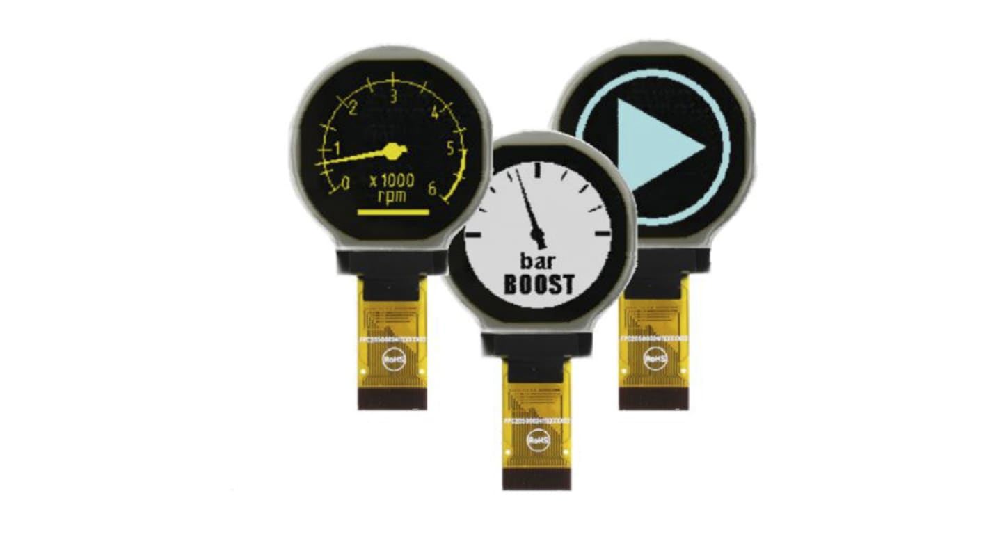 Display Visions 1.18in Yellow Passive matrix OLED Display 128 x 128pixels COB I2C, SPI Interface