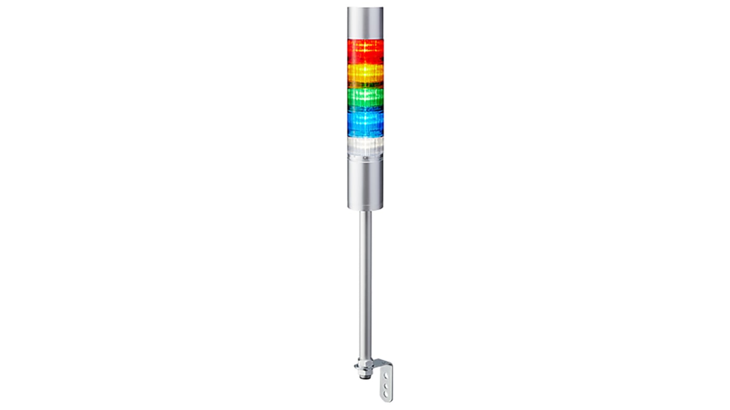 Rs-Online Torretta di segnalazione Patlite 24 V c.c. LED 5 elementi lenti A colori con Cicalino