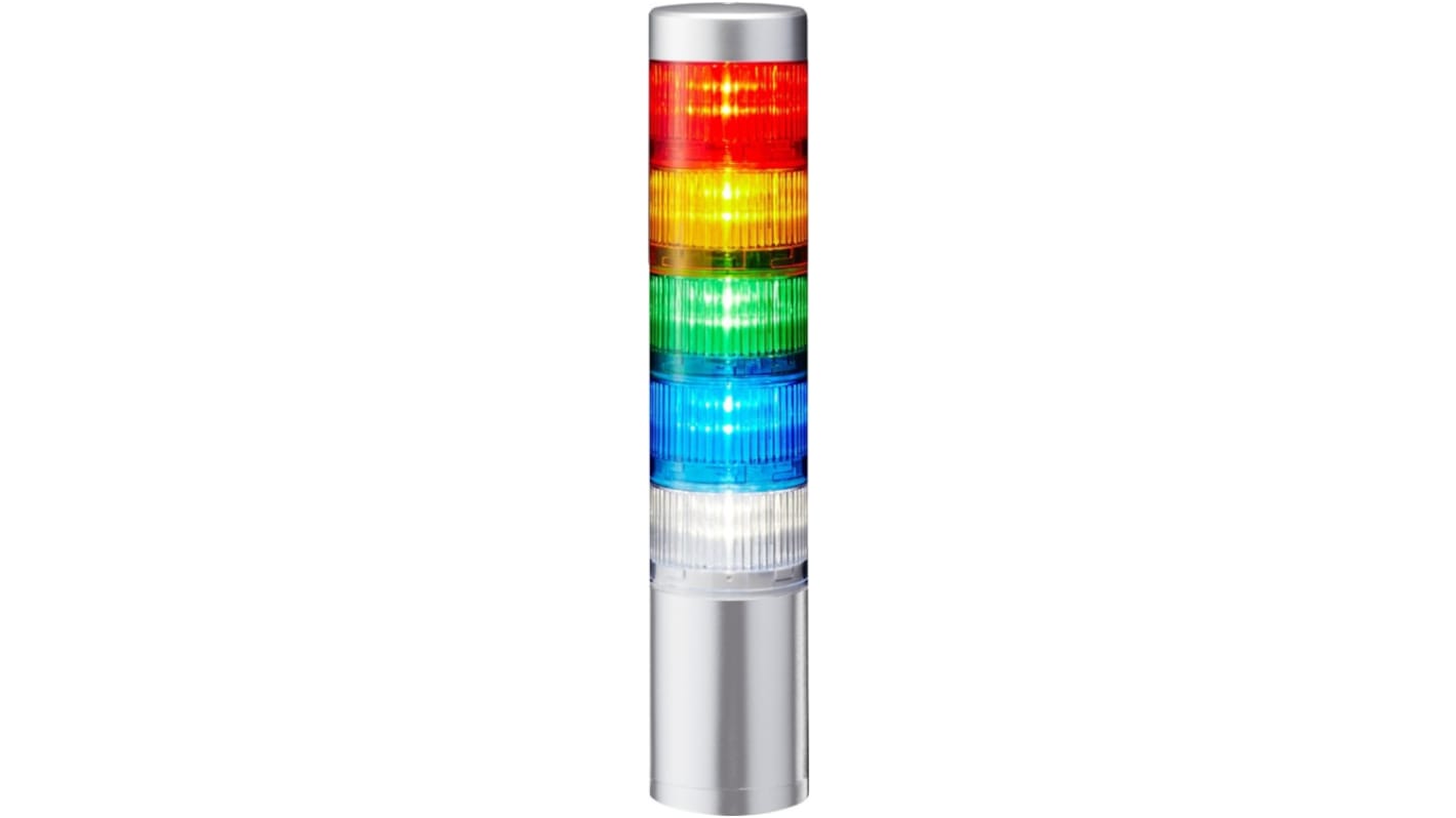 Rs-Online Torretta di segnalazione Patlite 24 V c.c. LED 5 elementi lenti A colori