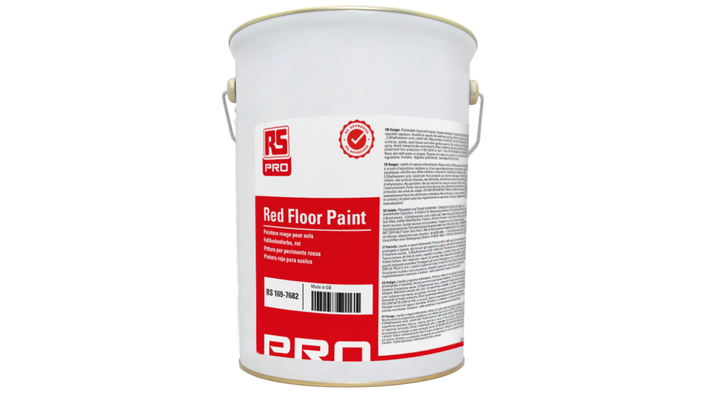 RS PRO Floors Paint in Gloss Red 5L