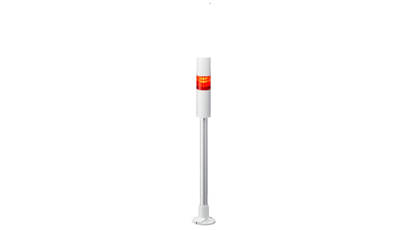 Columna de señalización Patlite LR4, LED, con 1 elemento de color, 90dB @ 1 m, 24 V dc