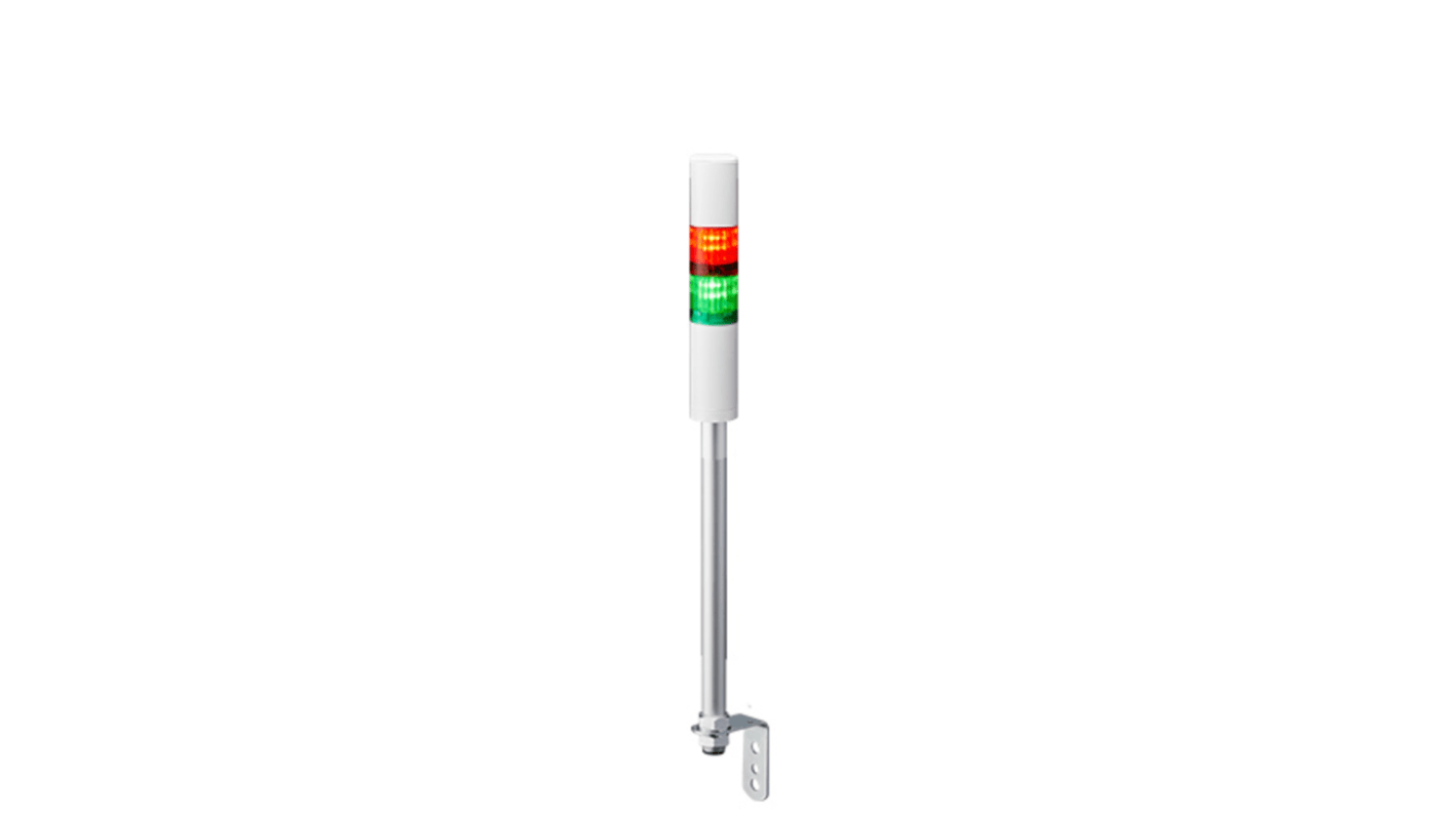 Patlite LR4 LED Signalturm 2-stufig mehrfarbig LED Rot/Grün + Summer Blitz, Dauer 498.5mm Multifunktion
