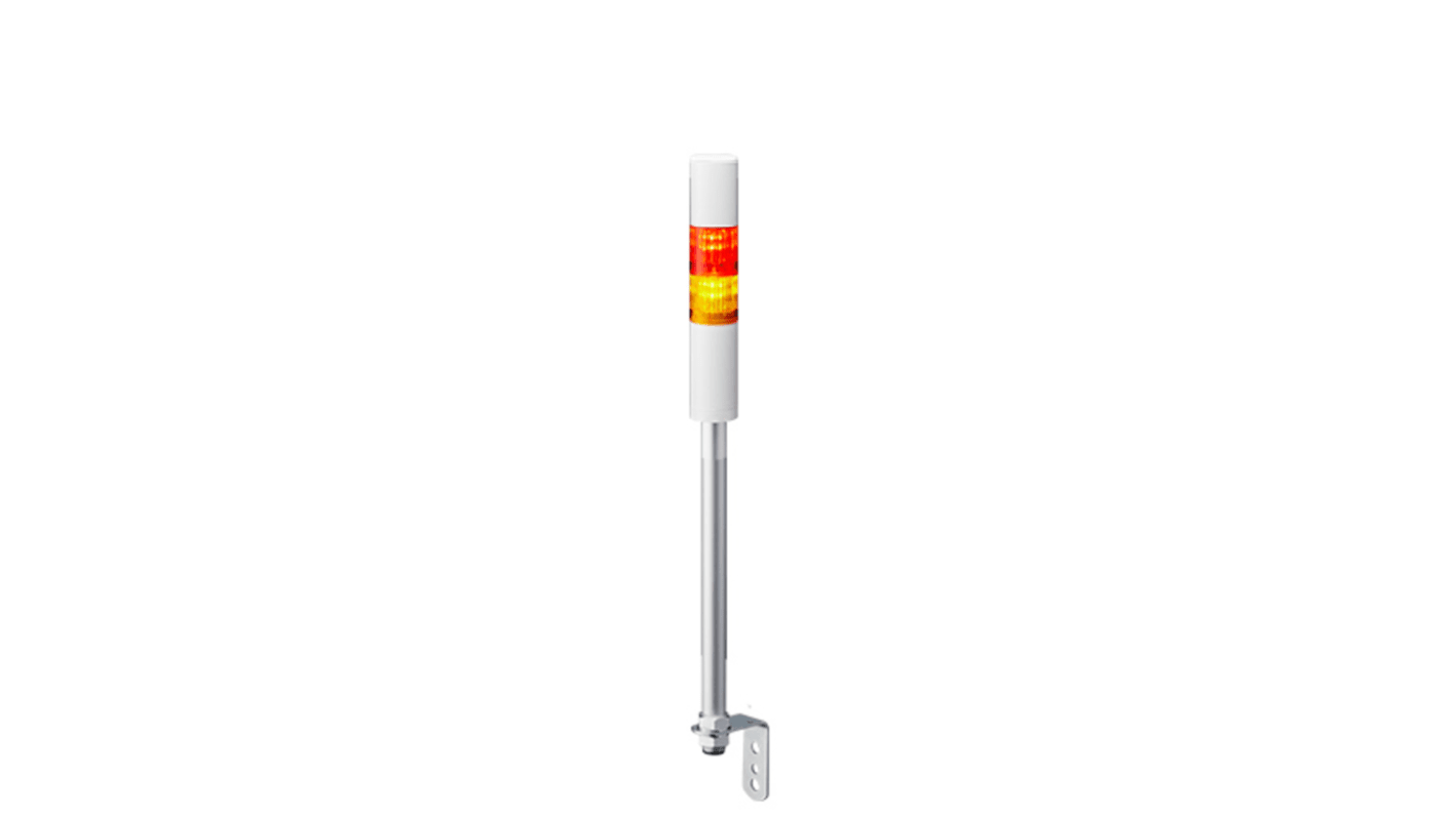 Patlite LR4 LED Signalturm 2-stufig mehrfarbig LED Rot/Gelb + Summer Blitz, Dauer 498.5mm Multifunktion