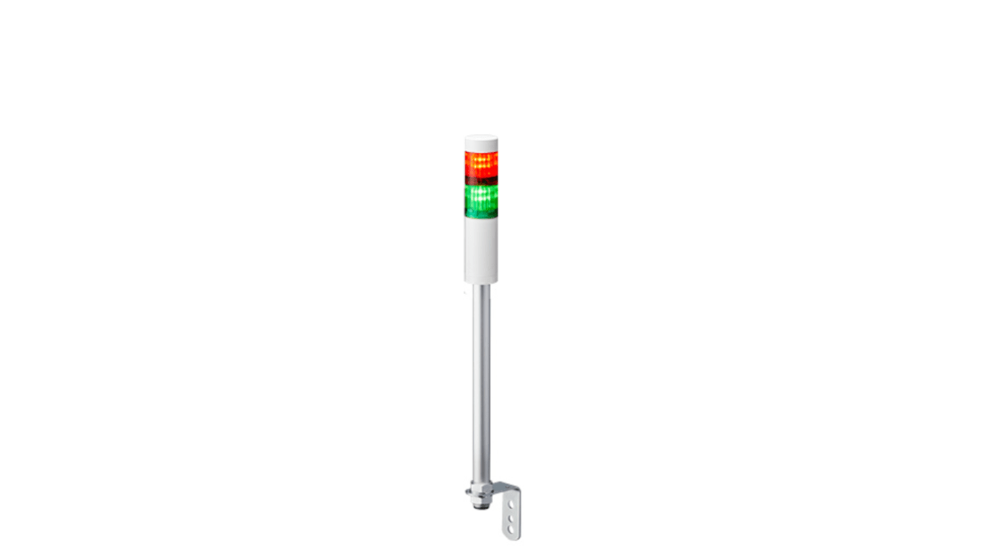 Torretta di segnalazione Patlite, 24 V c.c., LED, 2 elementi, lenti A colori