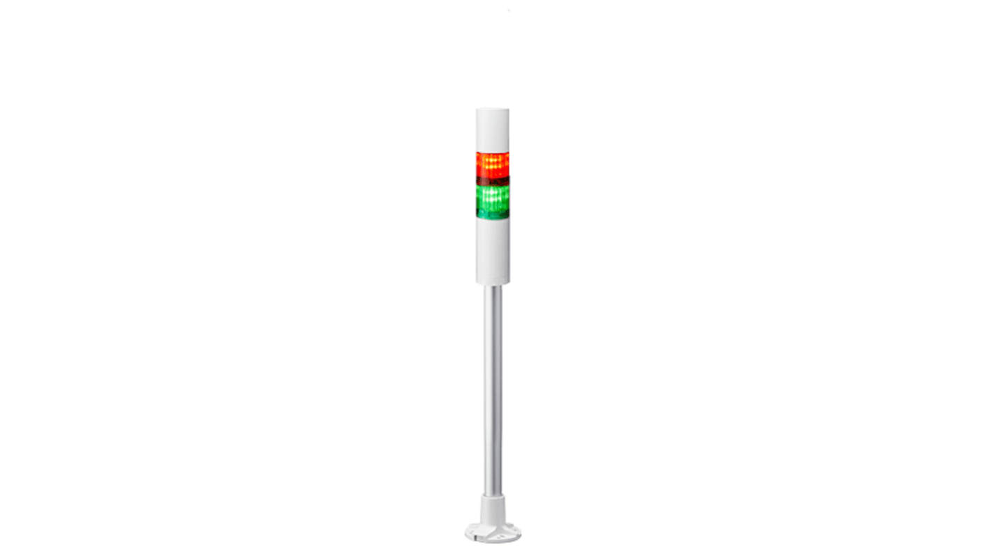 Patlite LR4 LED Signalturm 2-stufig mehrfarbig LED Rot/Grün + Summer Blitz, Dauer 503.5mm Multifunktion