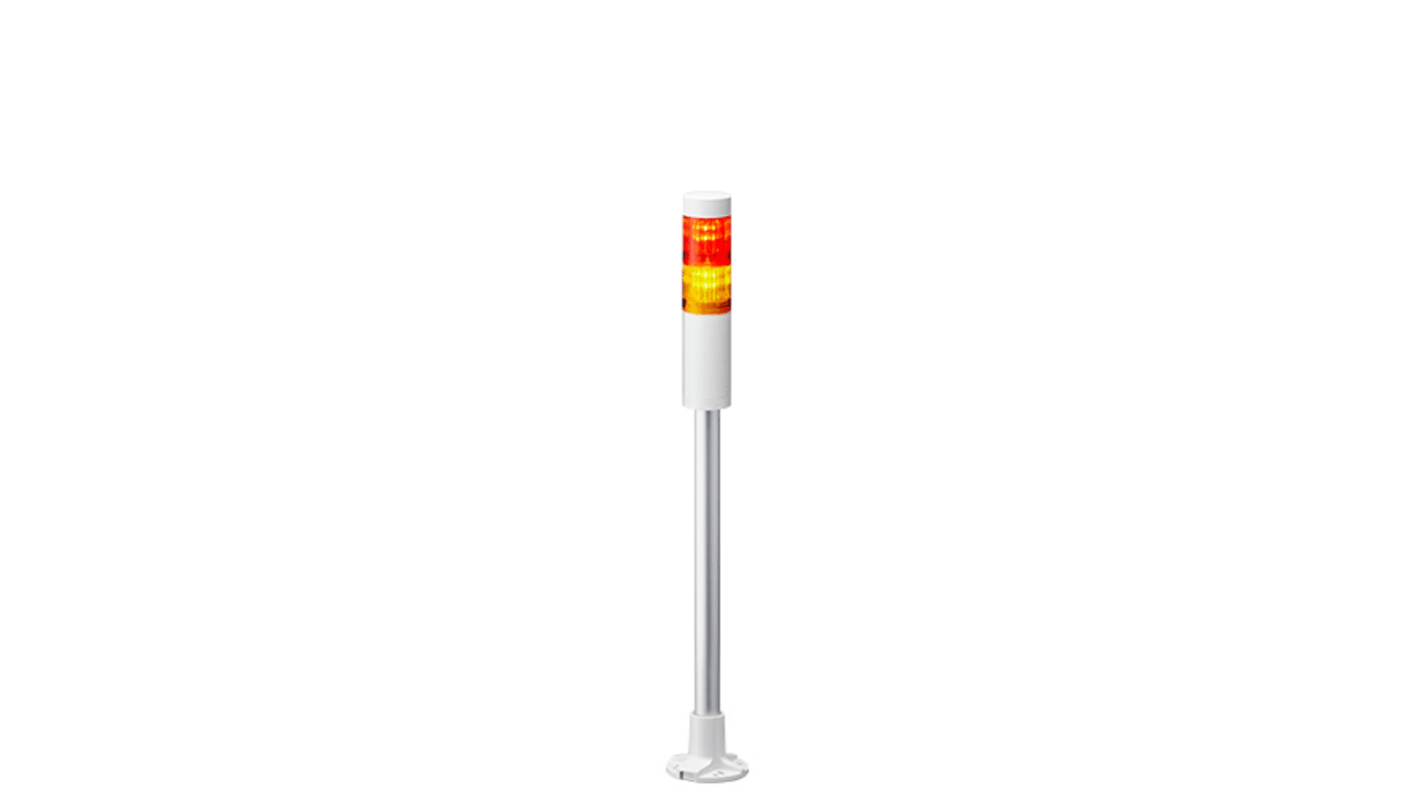 Torretta di segnalazione Patlite, 24 V c.c., LED, 2 elementi, lenti A colori