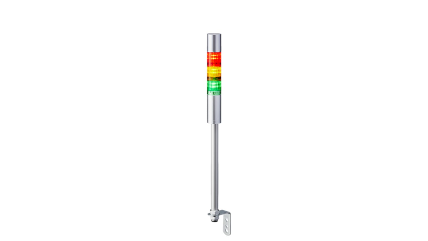 Rs-Online Torretta di segnalazione Patlite 24 V c.c. LED 3 elementi lenti A colori con Cicalino