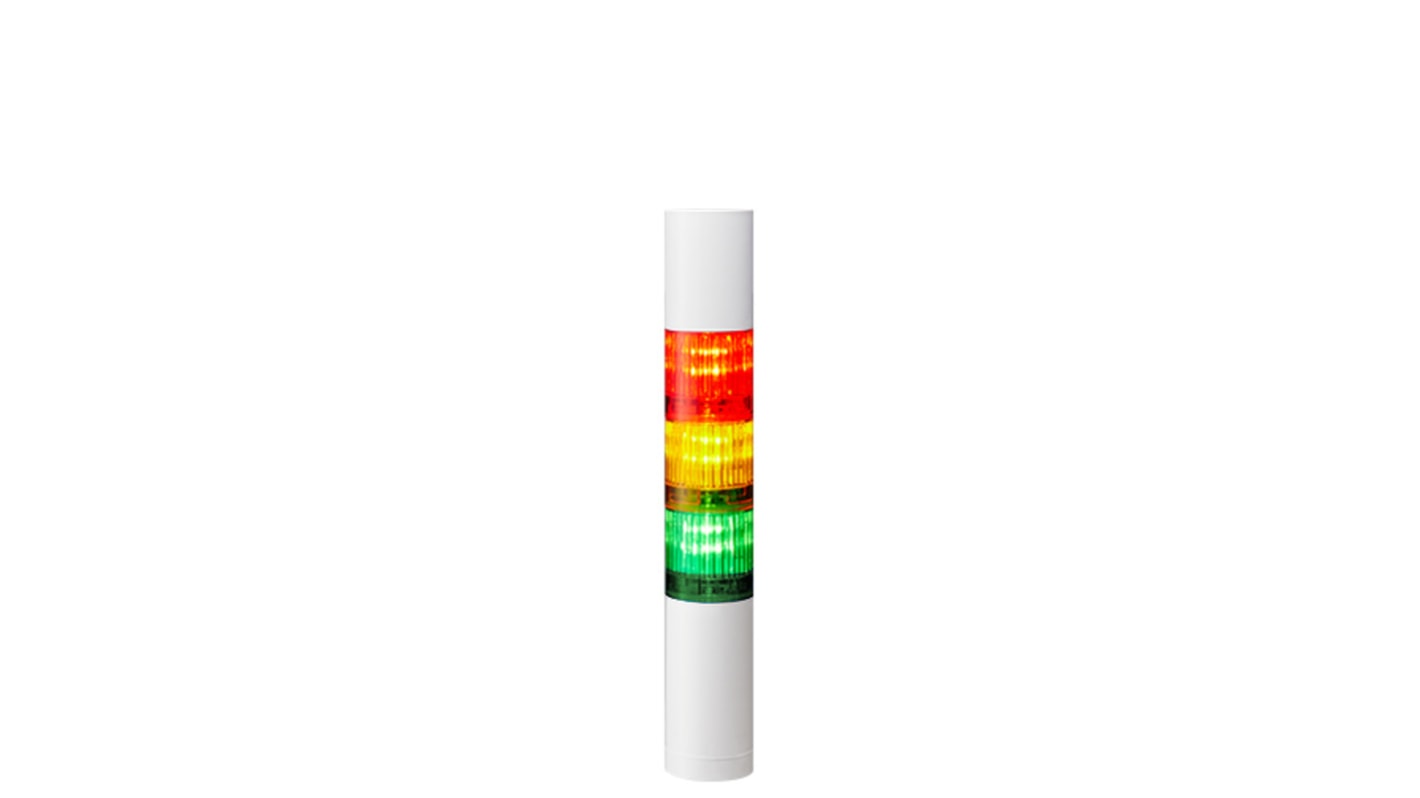 Rs-Online Torretta di segnalazione Patlite 24 V c.c. LED 3 elementi lenti A colori con Cicalino