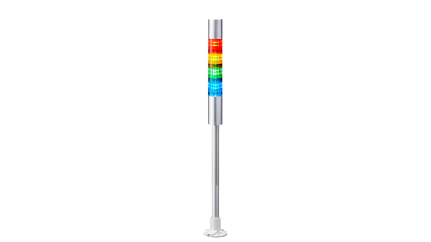 Rs-Online Torretta di segnalazione Patlite 24 V c.c. LED 4 elementi lenti A colori con Cicalino