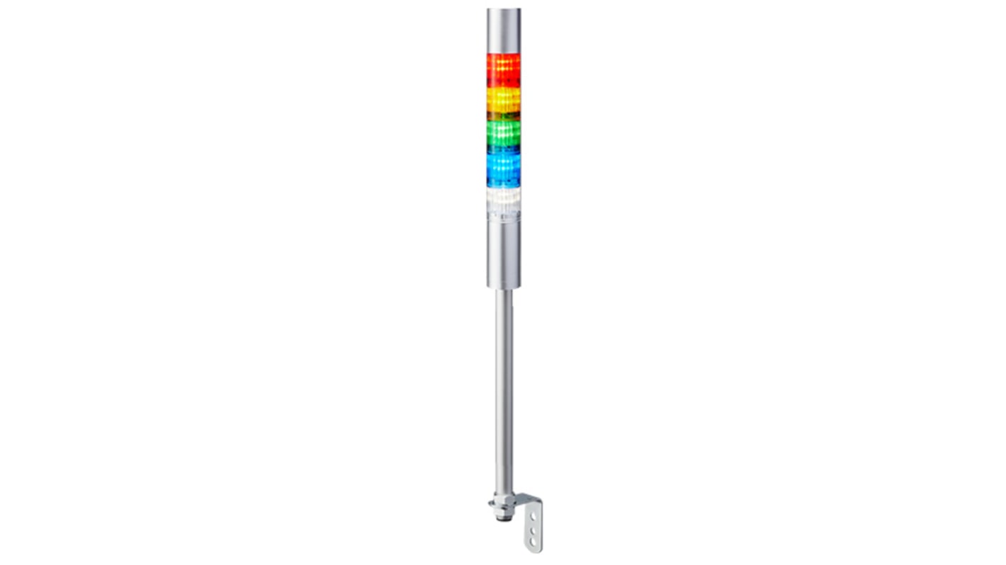 Rs-Online Torretta di segnalazione Patlite 24 V c.c. LED 5 elementi lenti A colori con Cicalino