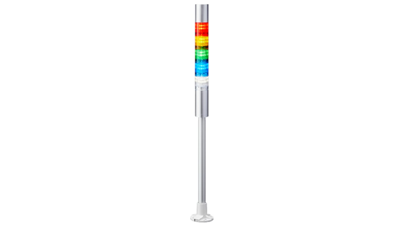 Rs-Online Torretta di segnalazione Patlite 24 V c.c. LED 5 elementi lenti A colori con Cicalino