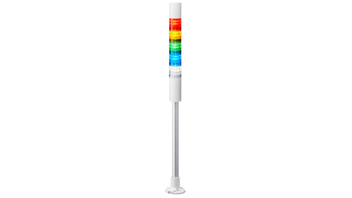 Rs-Online Torretta di segnalazione Patlite 24 V c.c. LED 5 elementi lenti A colori con Cicalino